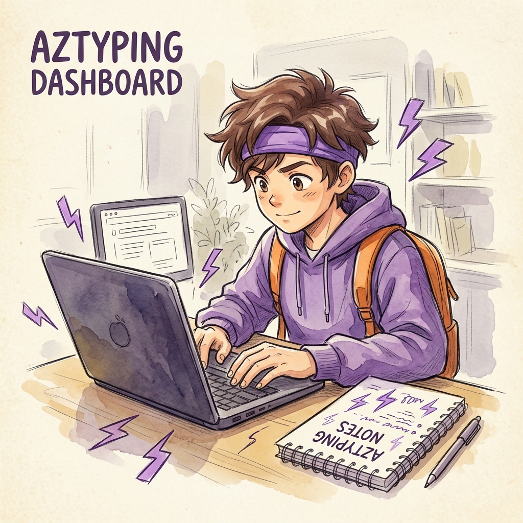 Typing Warrior Illustration
